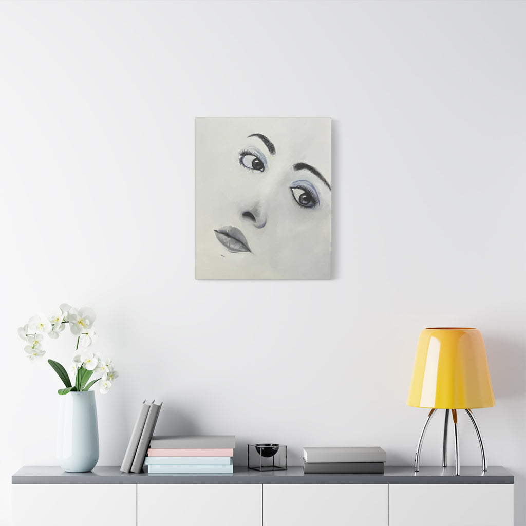 Moody Portrait Canvas Wall Art — Abstract Woman Face Painting