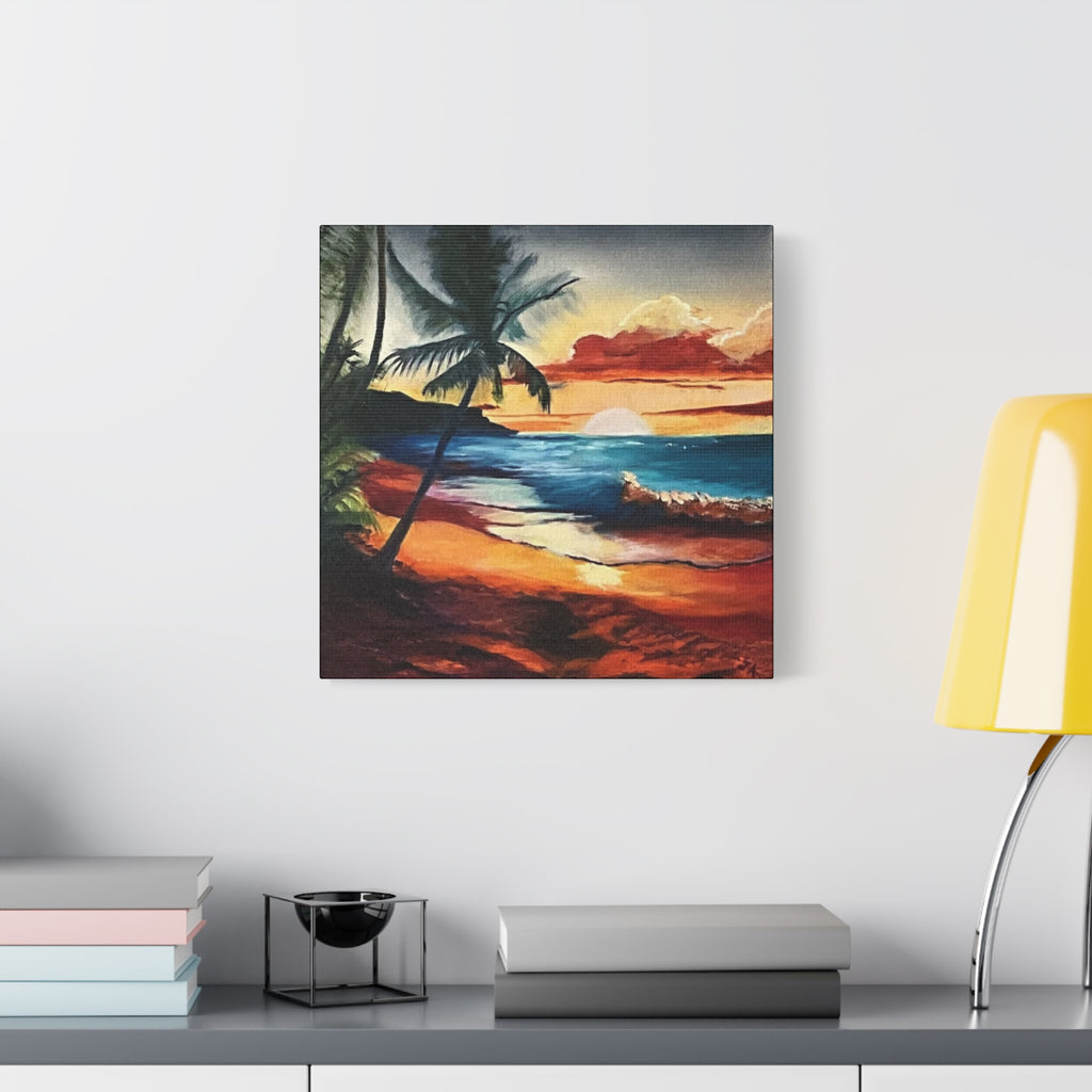 Tropical Sunset Beach Canvas Print