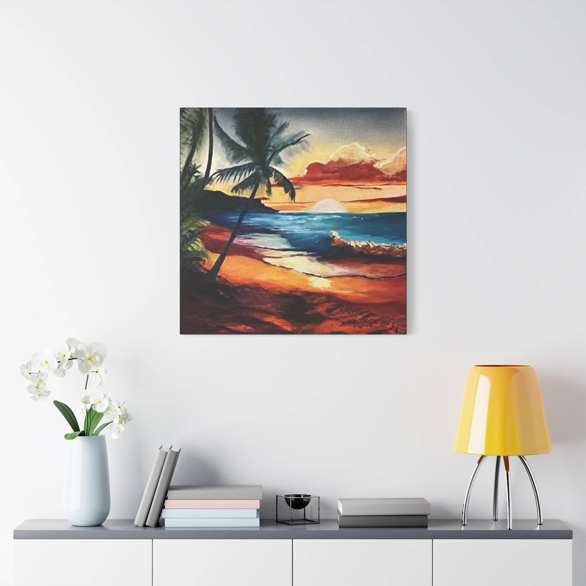 Tropical Sunset Beach Canvas Print