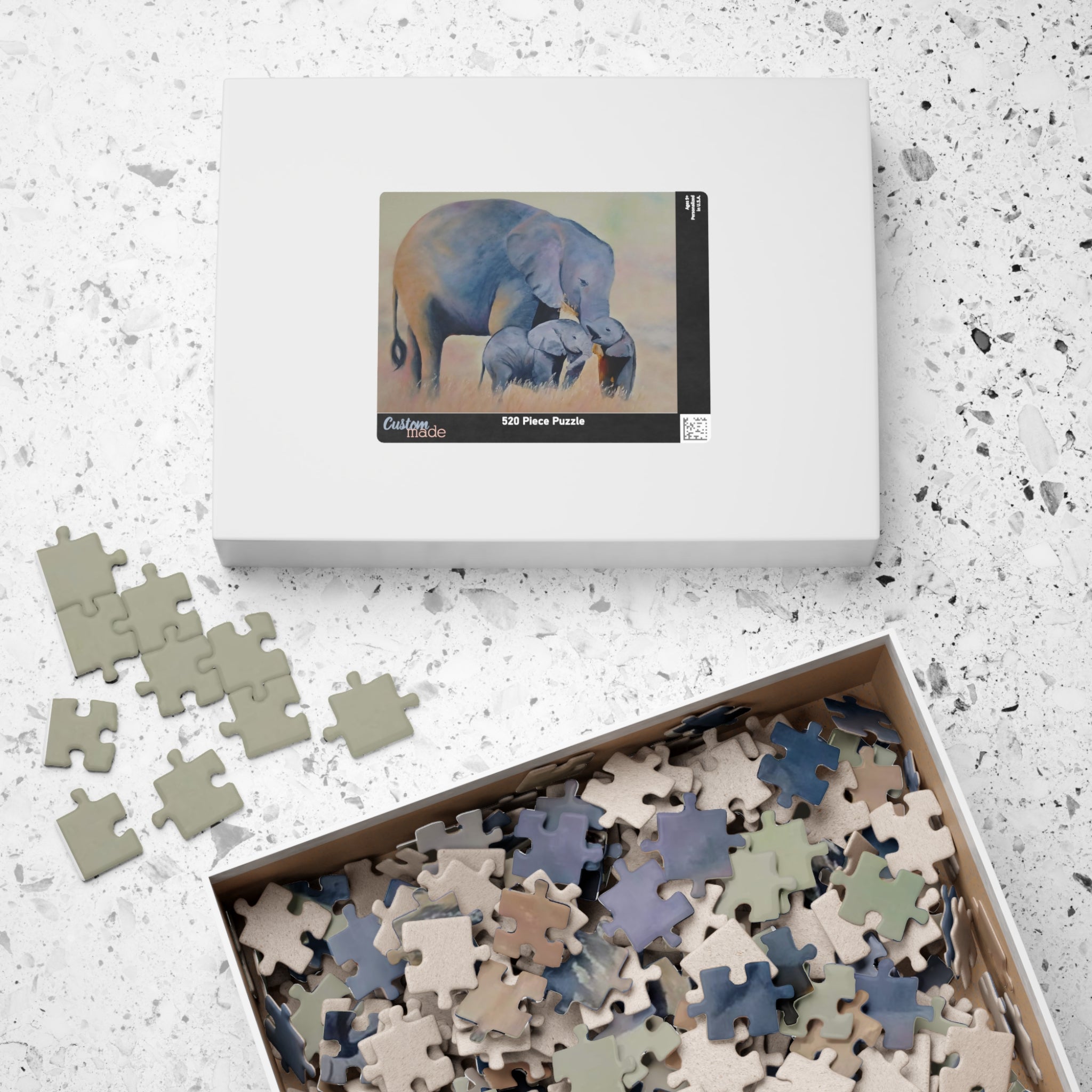 Elephant Family Jigsaw Puzzle — Serene Wildlife Art Puzzle (110–1014 pcs)