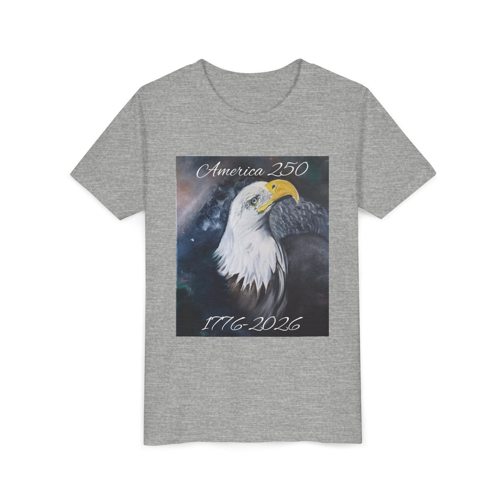 Youth Tee — America 250 Bald Eagle 1776-2026 Patriotic Kids Shirt
