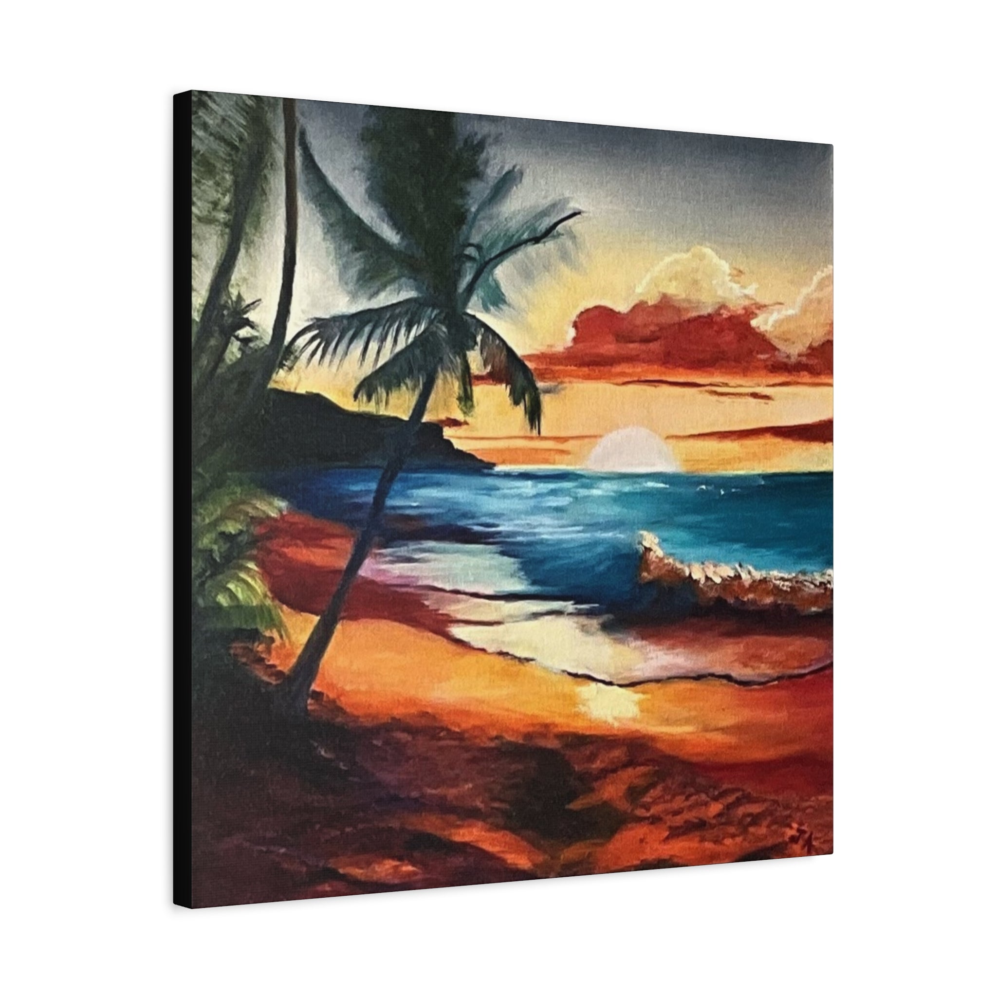 Tropical Sunset Beach Canvas Print