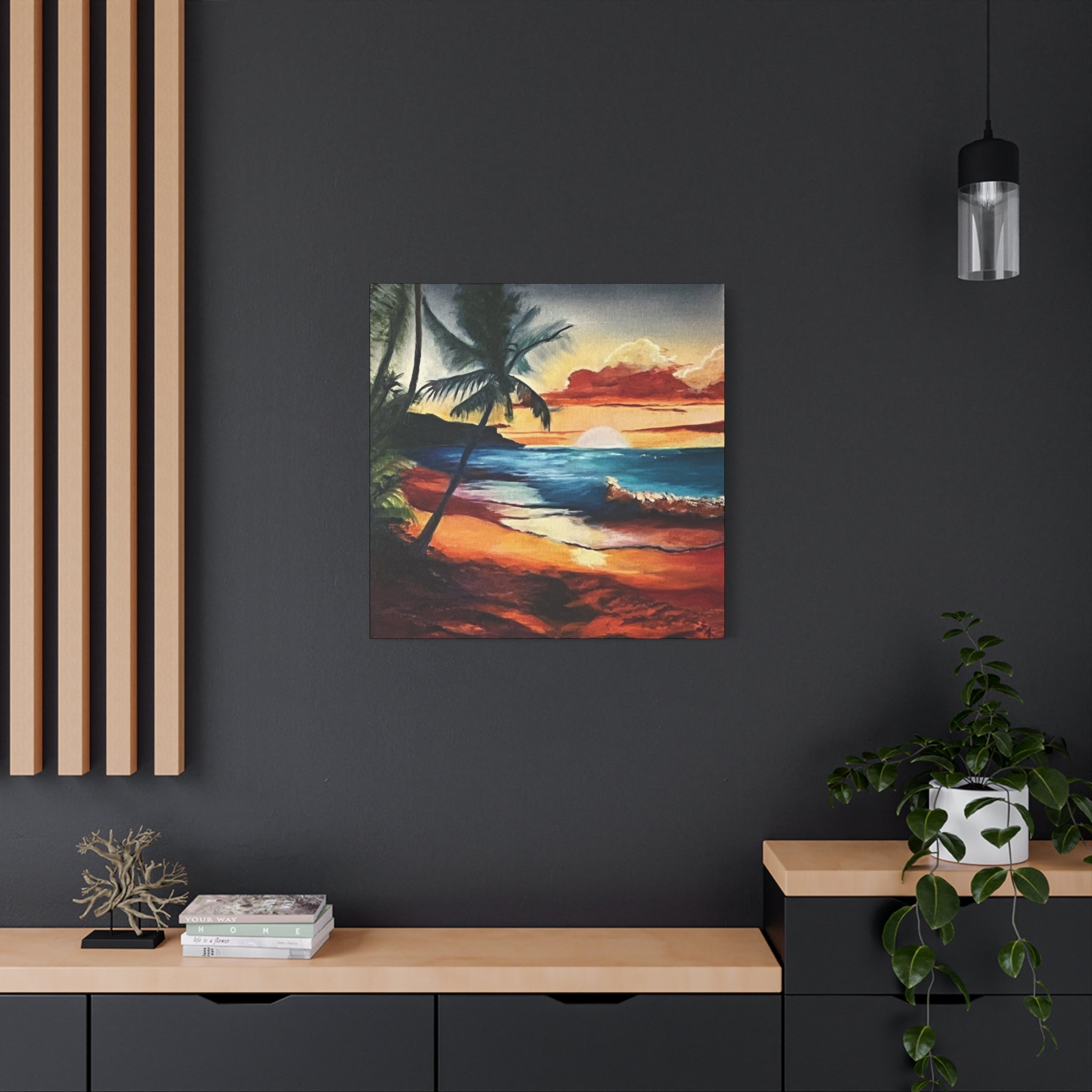 Tropical Sunset Beach Canvas Print