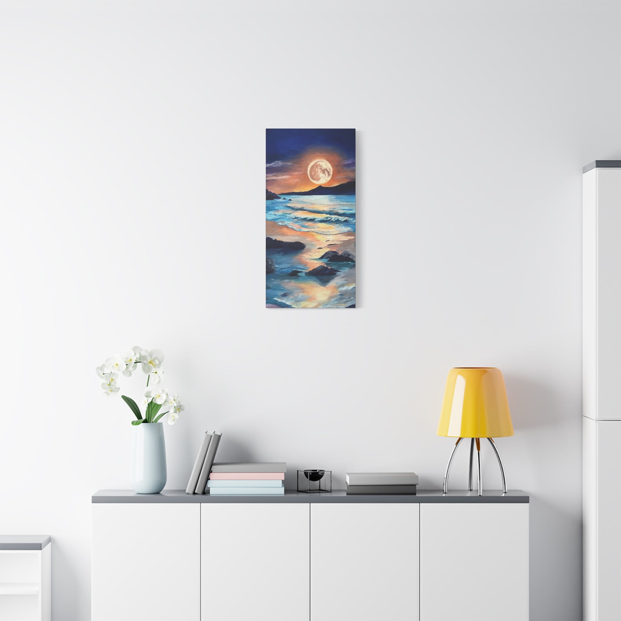 Moonlit Seascape Canvas Print — Stretched Matte Wall Art