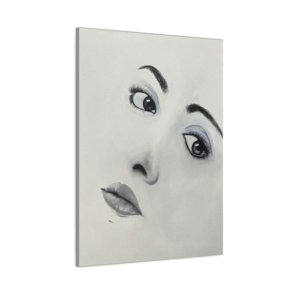 Moody Portrait Canvas Wall Art — Abstract Woman Face Painting