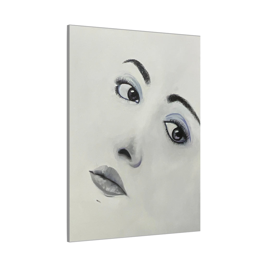 Moody Portrait Canvas Wall Art — Abstract Woman Face Painting