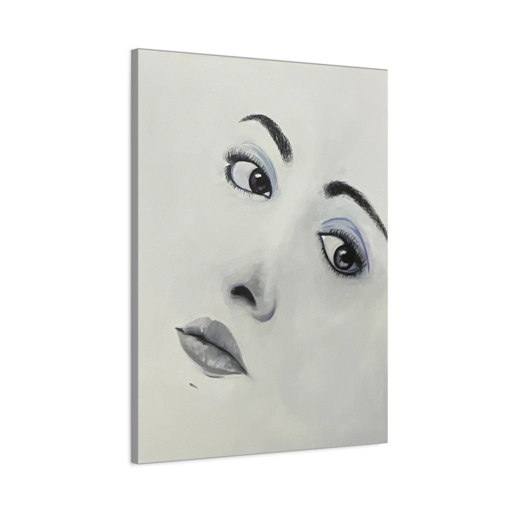 Moody Portrait Canvas Wall Art — Abstract Woman Face Painting