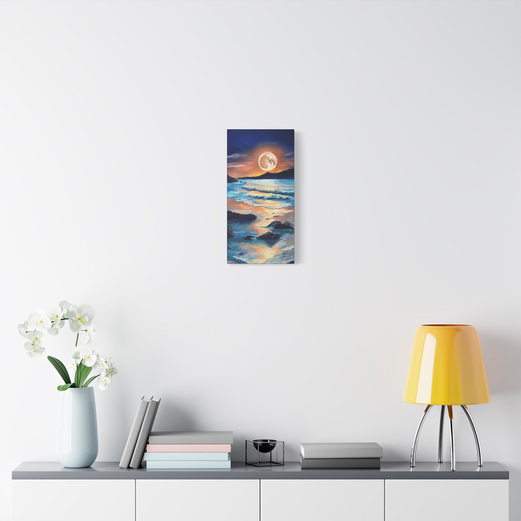 Moonlit Seascape Canvas Print — Stretched Matte Wall Art