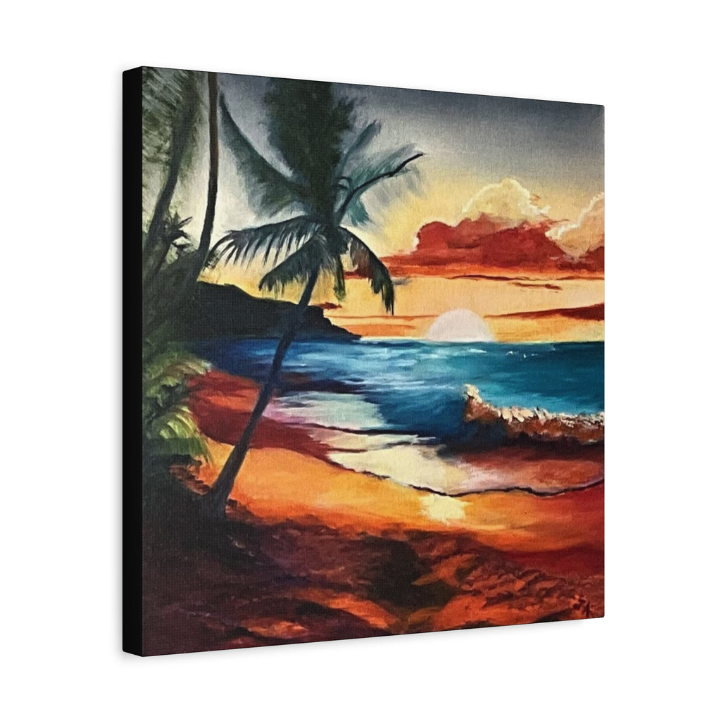 Tropical Sunset Beach Canvas Print