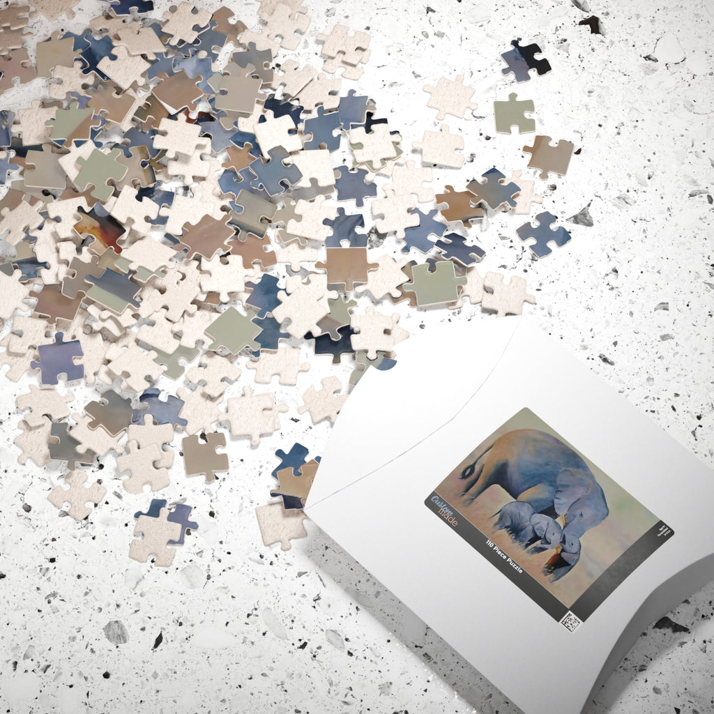 Elephant Family Jigsaw Puzzle — Serene Wildlife Art Puzzle (110–1014 pcs)