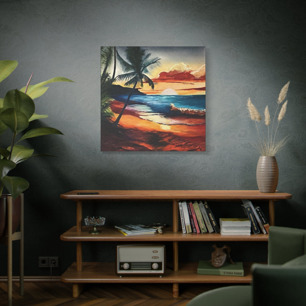 Tropical Sunset Beach Canvas Print