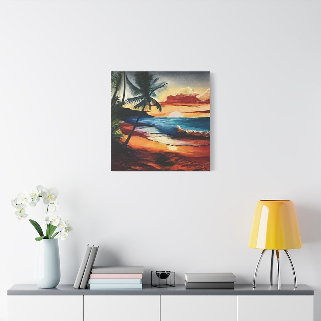 Tropical Sunset Beach Canvas Print