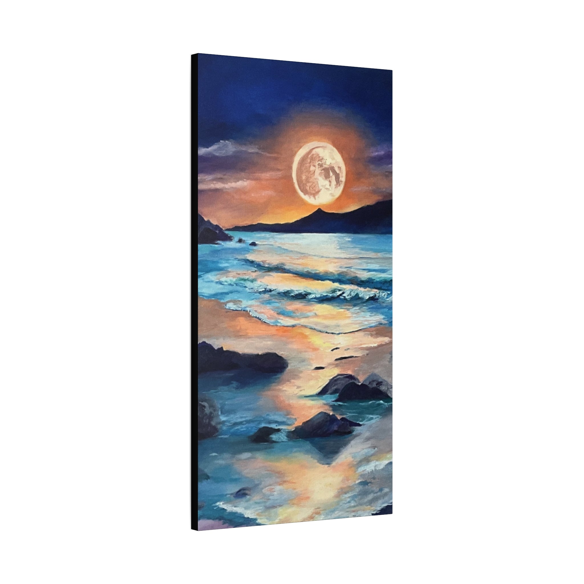 Moonlit Seascape Canvas Print — Stretched Matte Wall Art