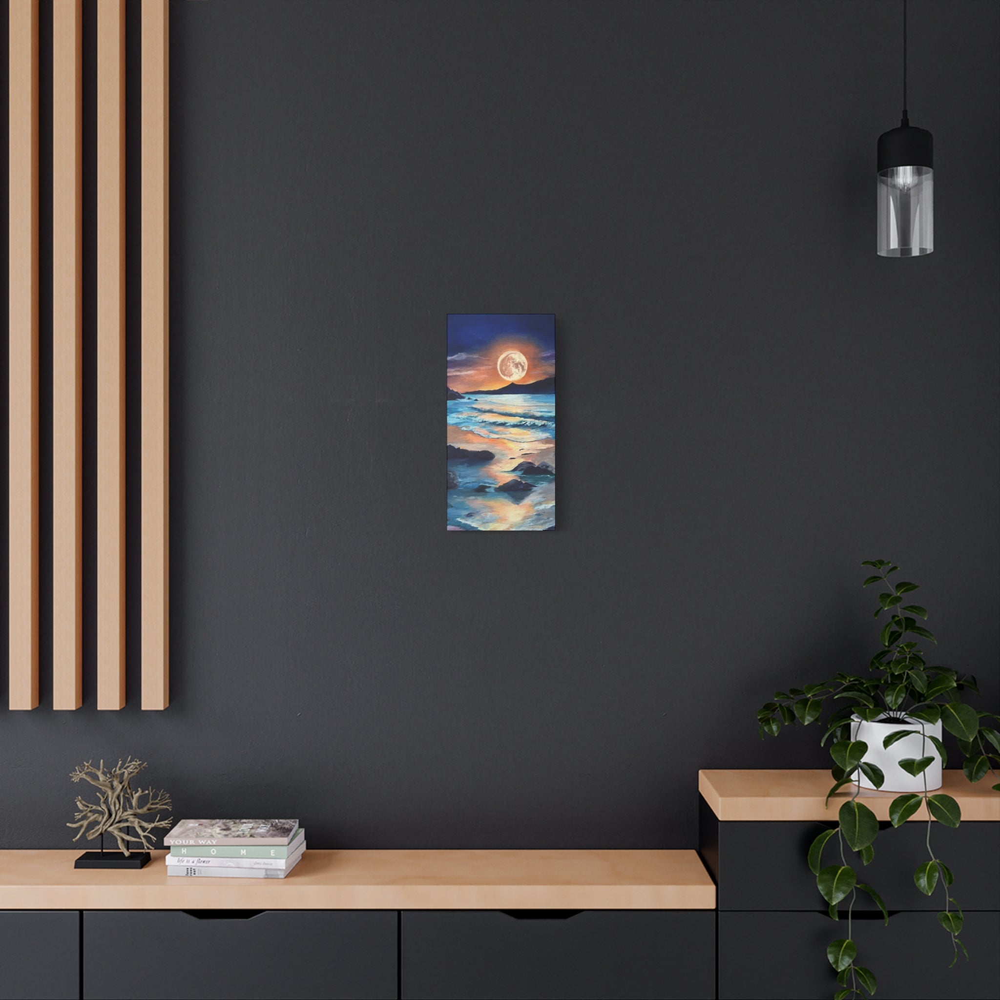 Moonlit Seascape Canvas Print — Stretched Matte Wall Art