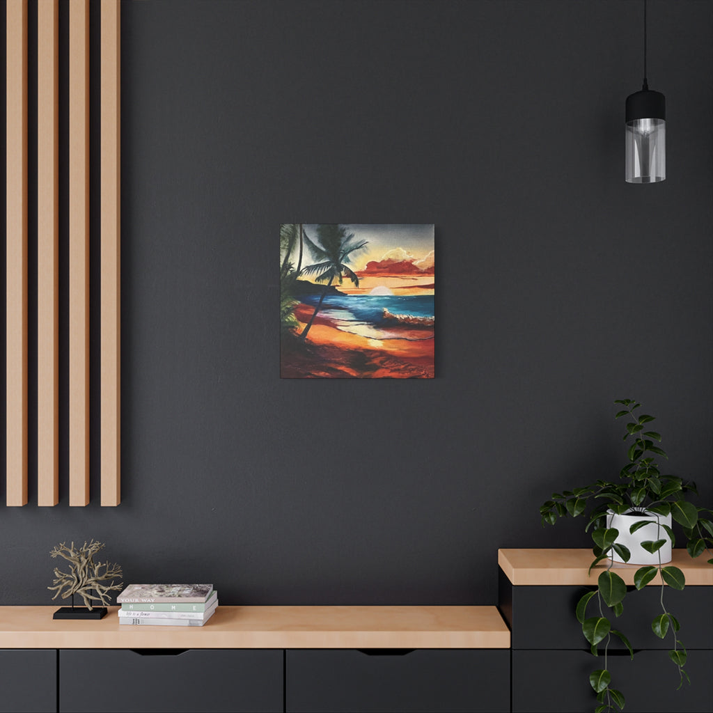 Tropical Sunset Beach Canvas Print