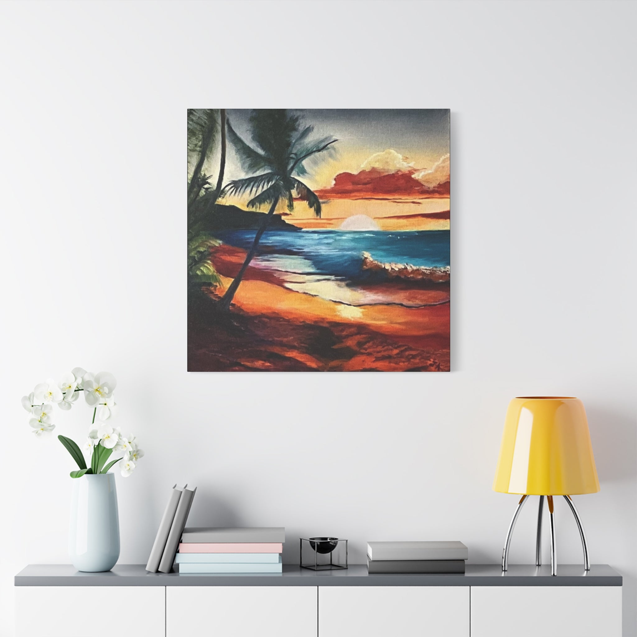 Tropical Sunset Beach Canvas Print