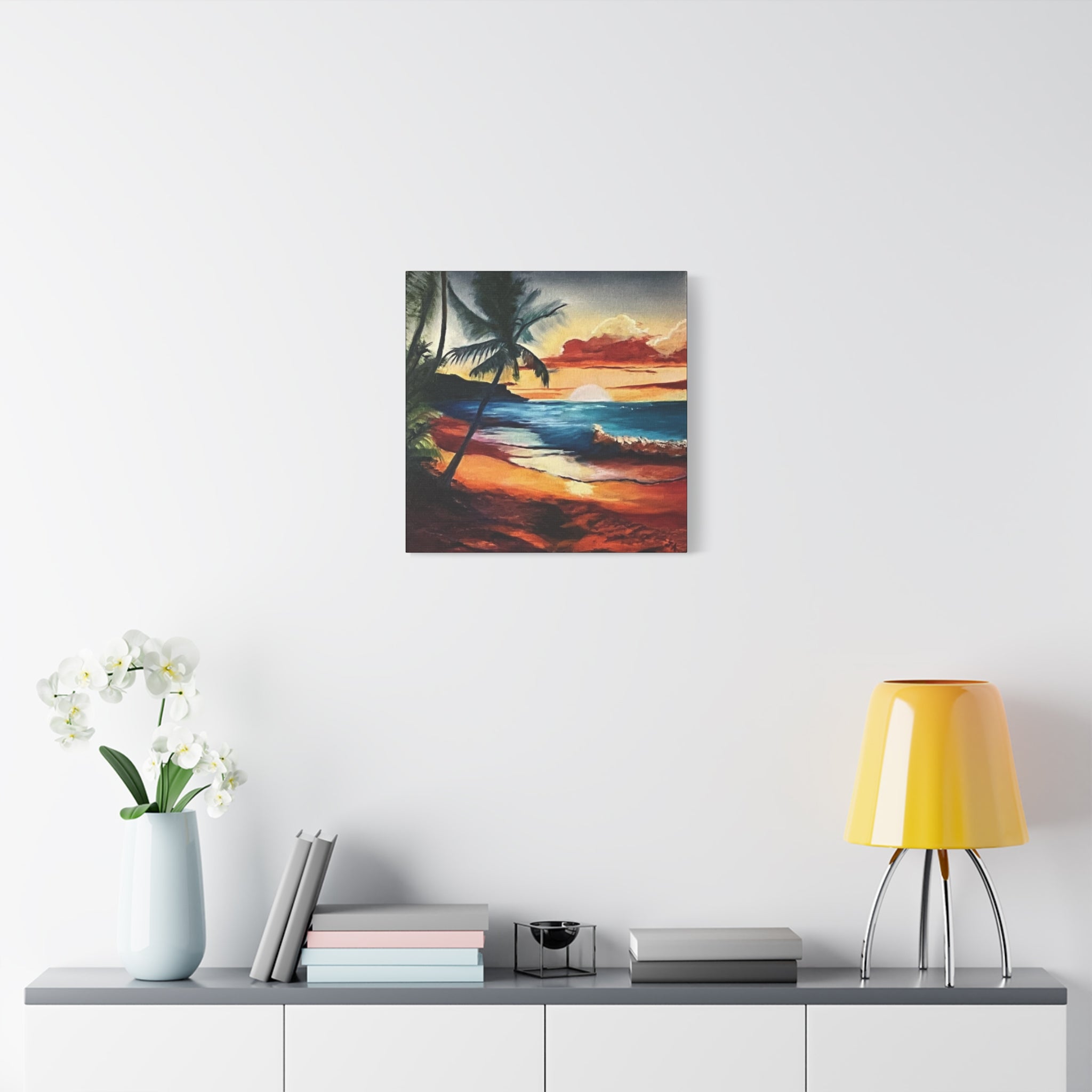 Tropical Sunset Beach Canvas Print