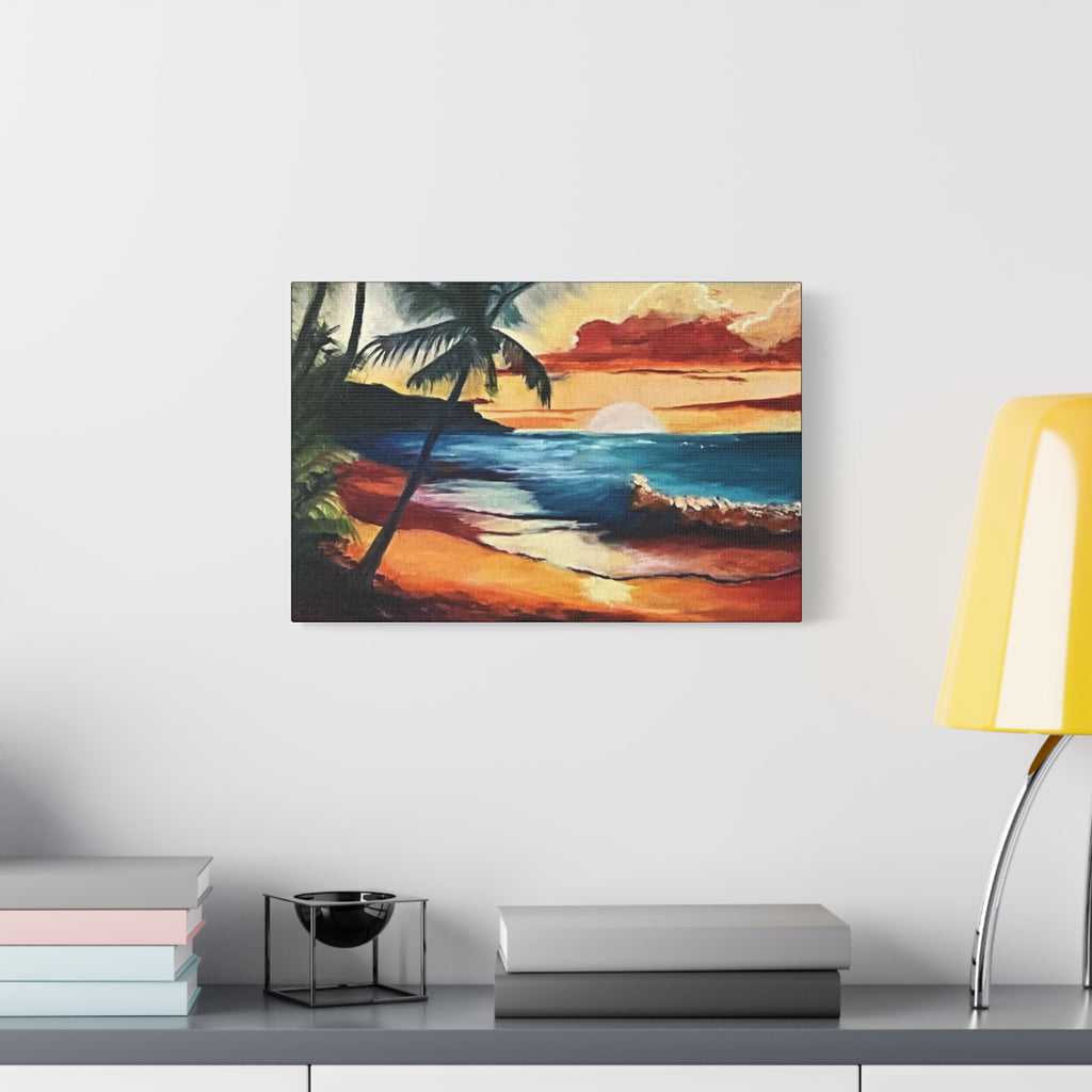 Tropical Sunset Beach Canvas Print