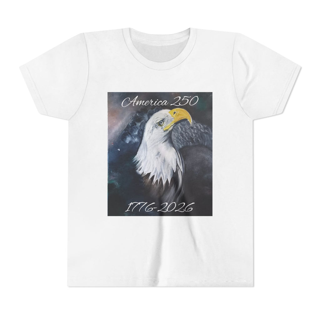 Youth Tee — America 250 Bald Eagle 1776-2026 Patriotic Kids Shirt