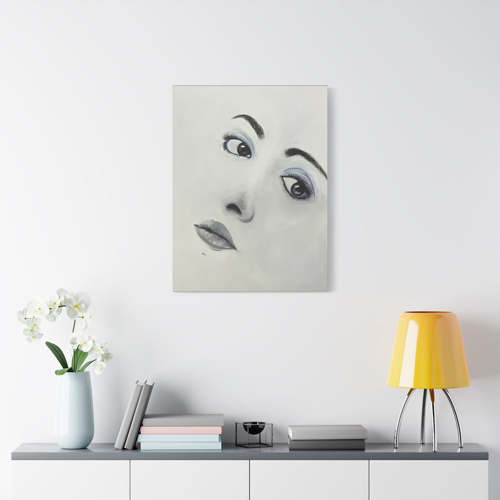 Moody Portrait Canvas Wall Art — Abstract Woman Face Painting