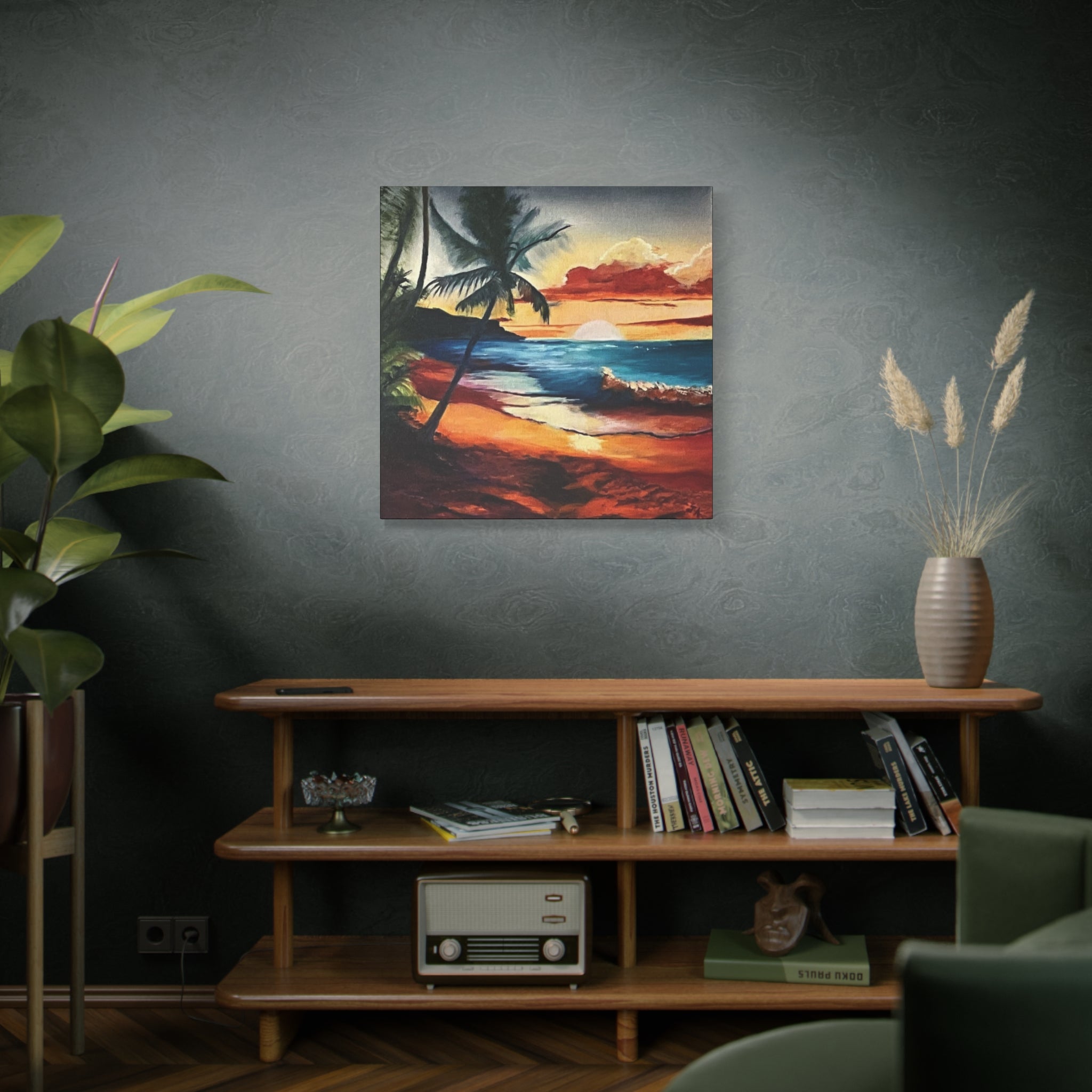 Tropical Sunset Beach Canvas Print