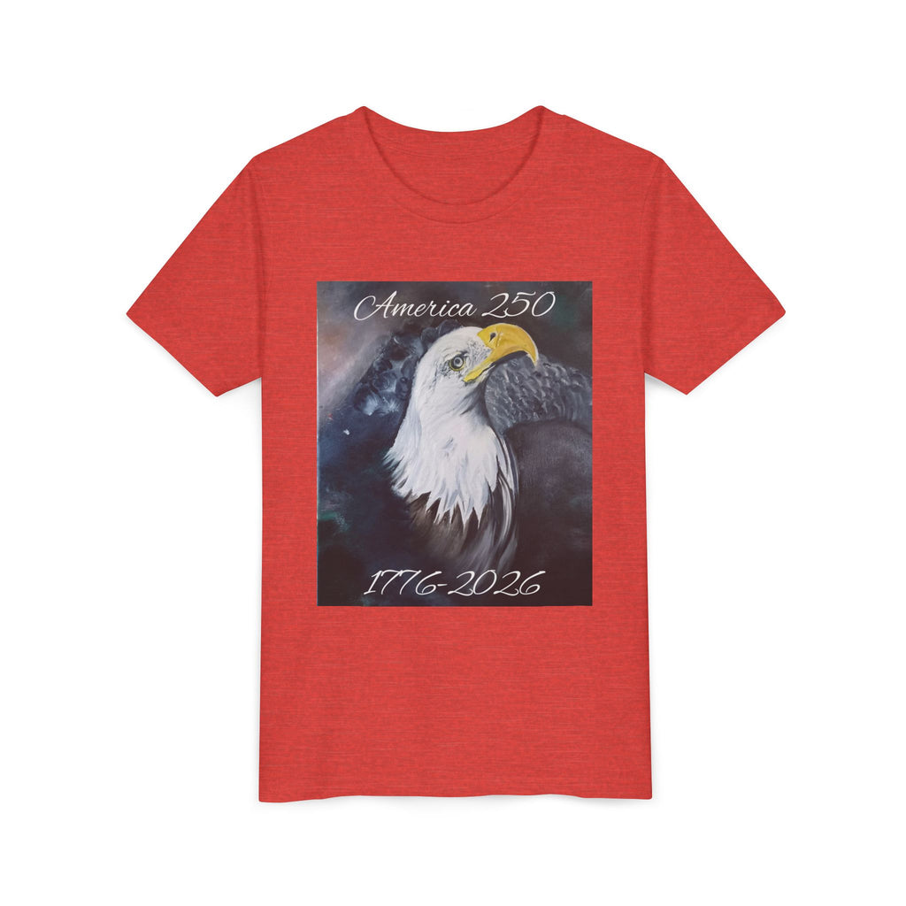 Youth Tee — America 250 Bald Eagle 1776-2026 Patriotic Kids Shirt