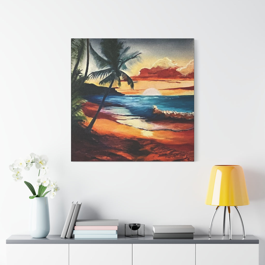 Tropical Sunset Beach Canvas Print