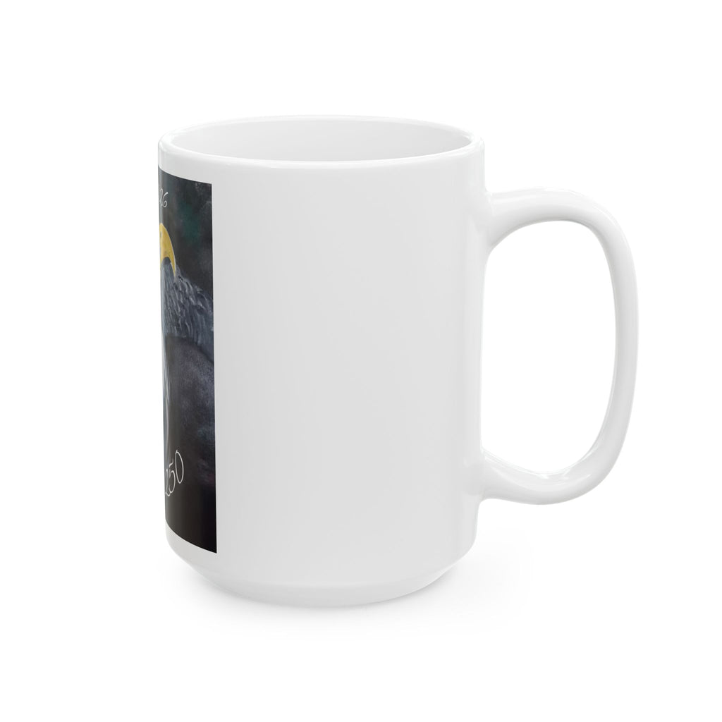 America 250 Eagle Ceramic Mug — Patriotic Bald Eagle Coffee Cup (11oz/15oz)