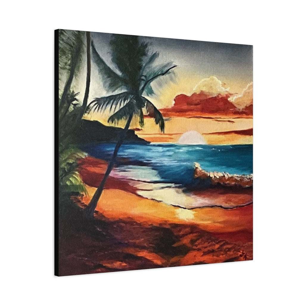 Tropical Sunset Beach Canvas Print