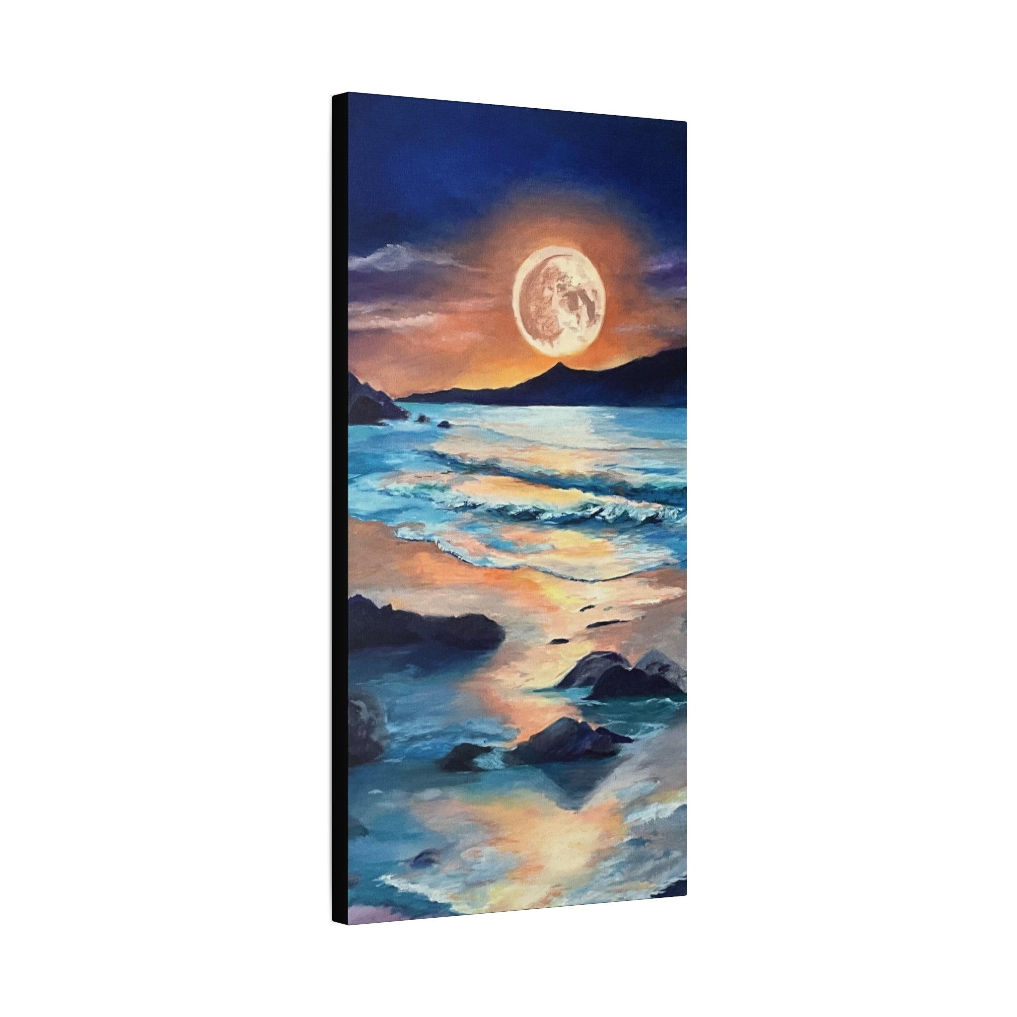 Moonlit Seascape Canvas Print — Stretched Matte Wall Art