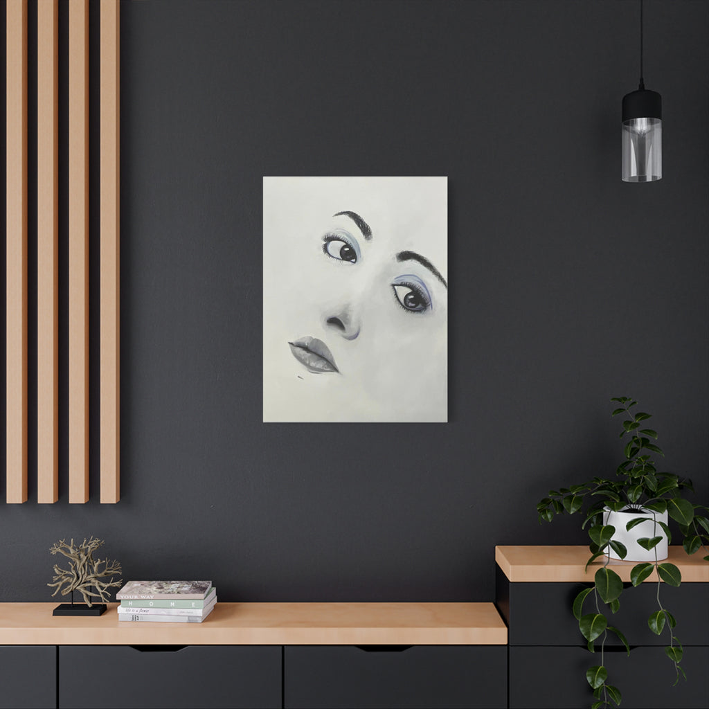 Moody Portrait Canvas Wall Art — Abstract Woman Face Painting