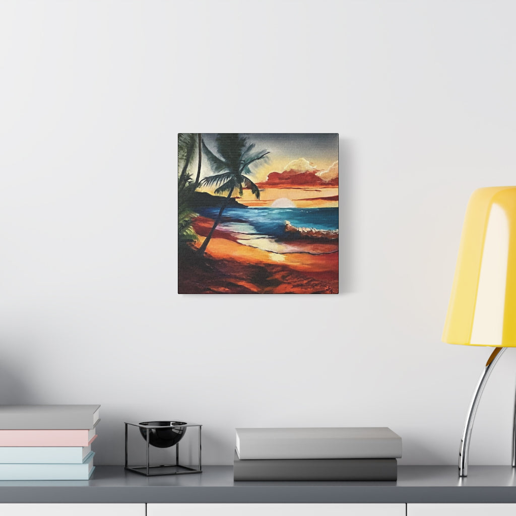 Tropical Sunset Beach Canvas Print