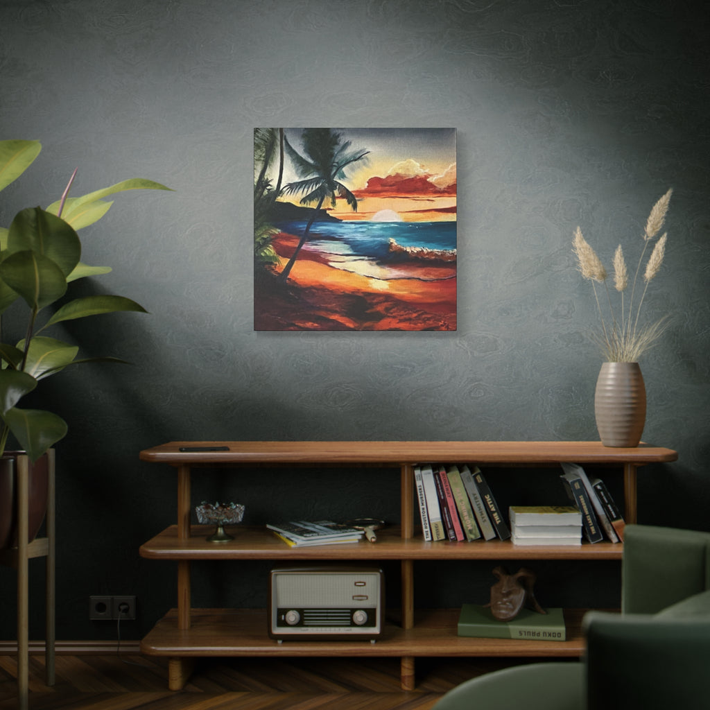 Tropical Sunset Beach Canvas Print
