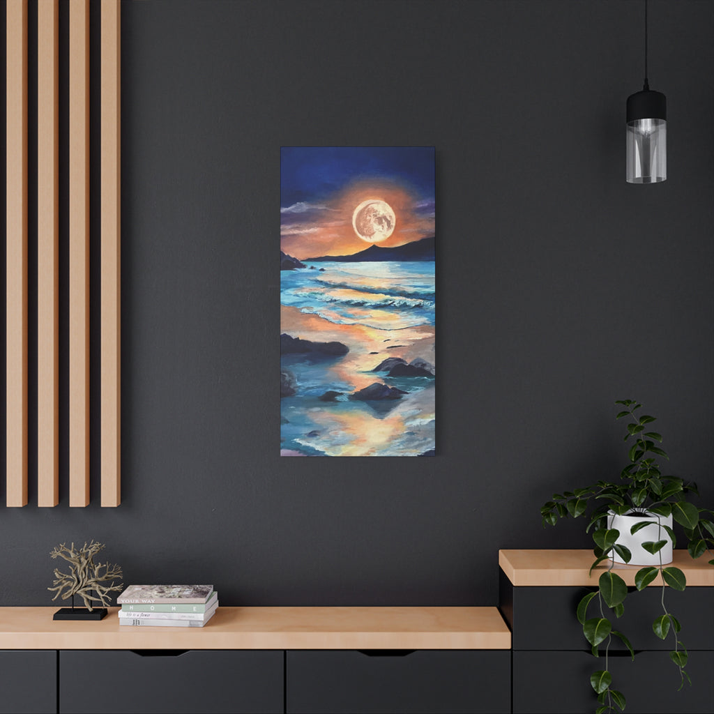 Moonlit Seascape Canvas Print — Stretched Matte Wall Art