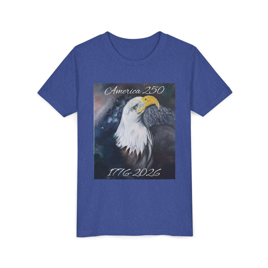 Youth Tee — America 250 Bald Eagle 1776-2026 Patriotic Kids Shirt