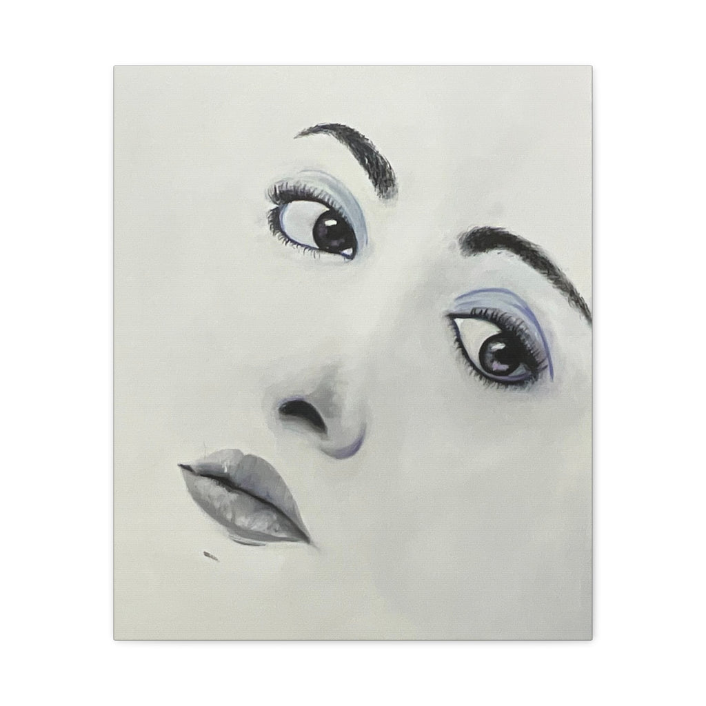 Moody Portrait Canvas Wall Art — Abstract Woman Face Painting