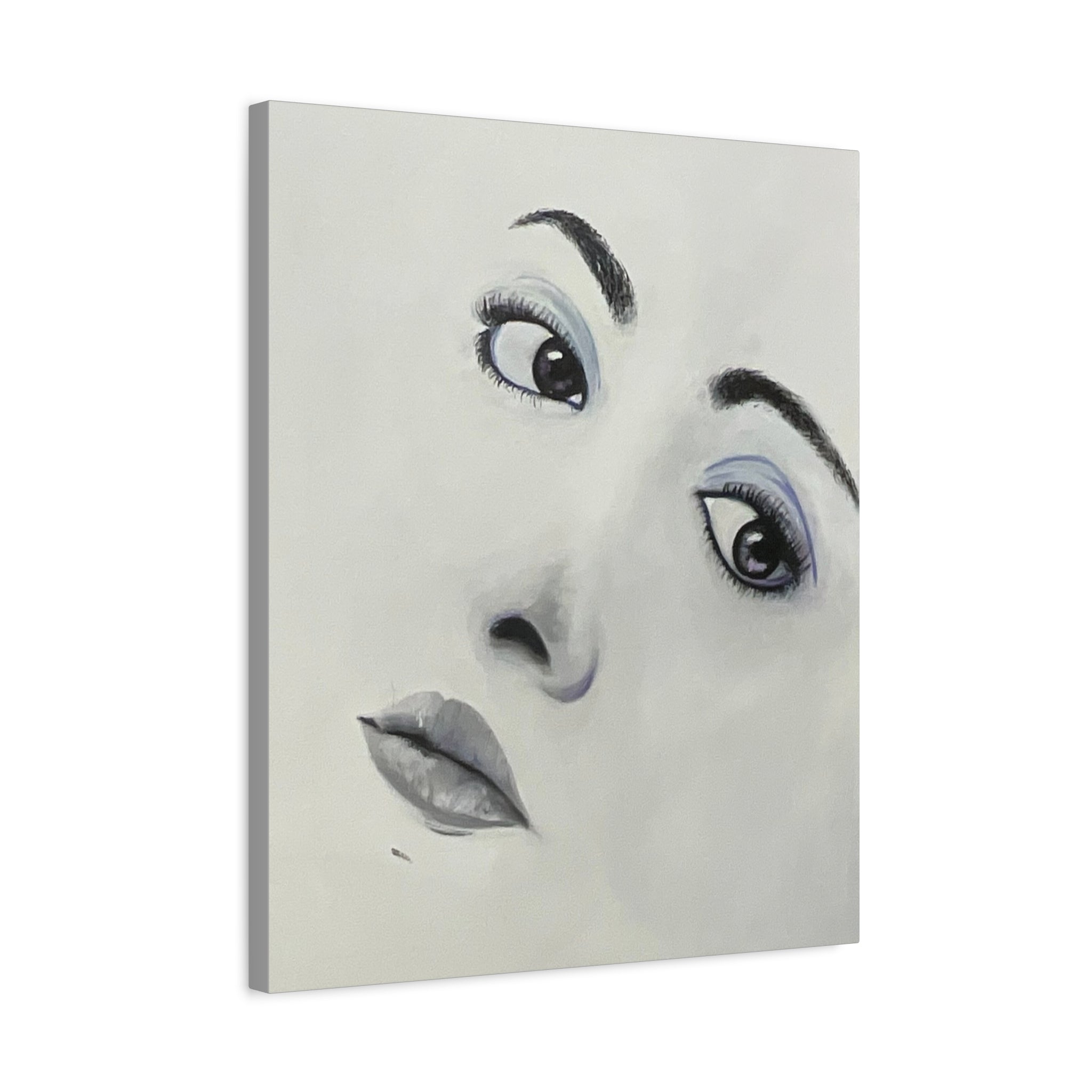 Moody Portrait Canvas Wall Art — Abstract Woman Face Painting