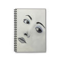 Portrait Face Spiral Notebook — Minimalist Monochrome Art Journal
