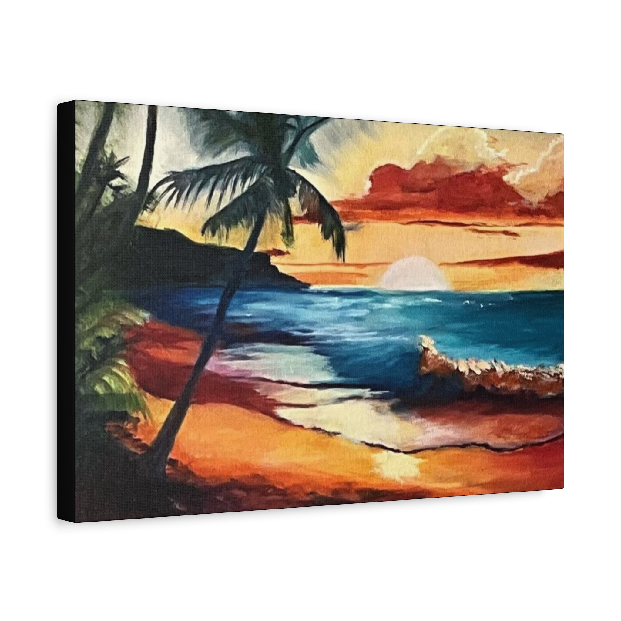 Tropical Sunset Beach Canvas Print
