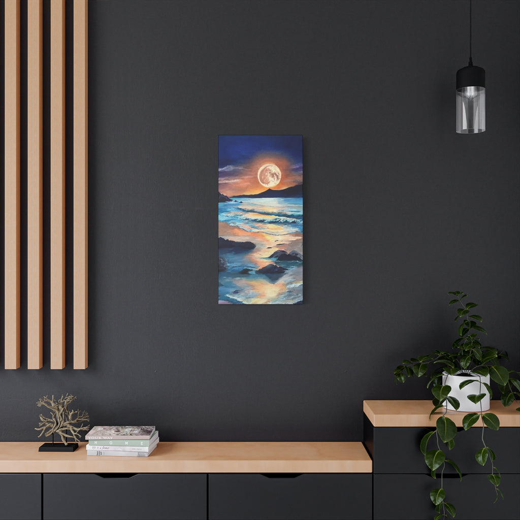 Moonlit Seascape Canvas Print — Stretched Matte Wall Art