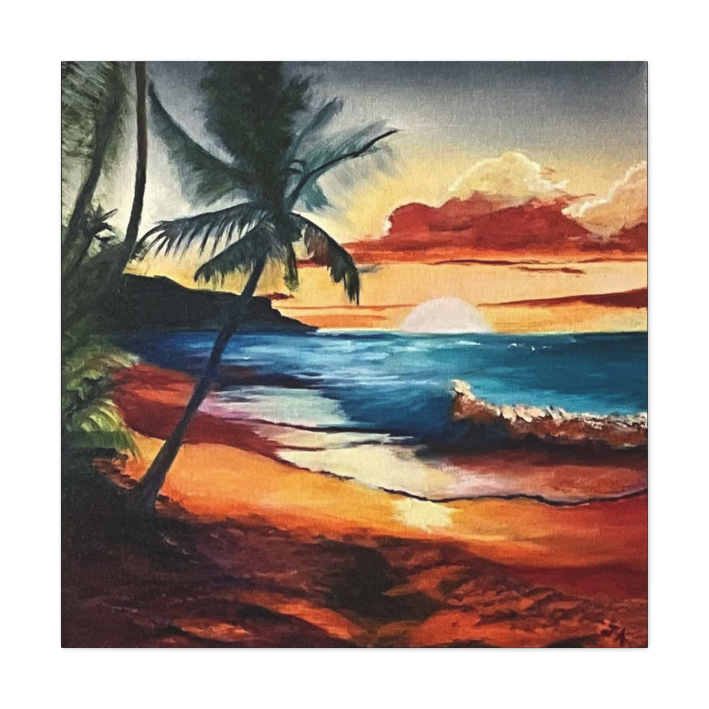 Tropical Sunset Beach Canvas Print