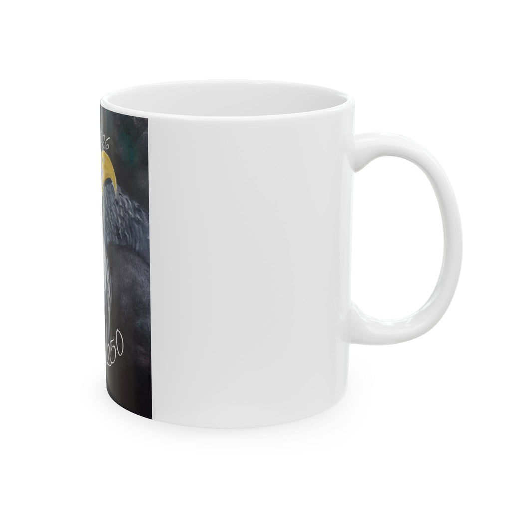 America 250 Eagle Ceramic Mug — Patriotic Bald Eagle Coffee Cup (11oz/15oz)