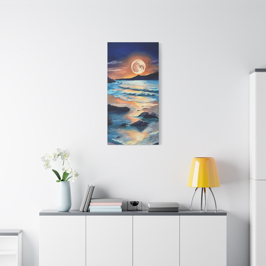 Moonlit Seascape Canvas Print — Stretched Matte Wall Art