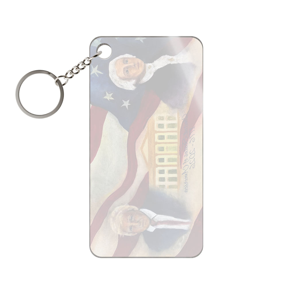 Patriotic President Portrait Keychain Charm