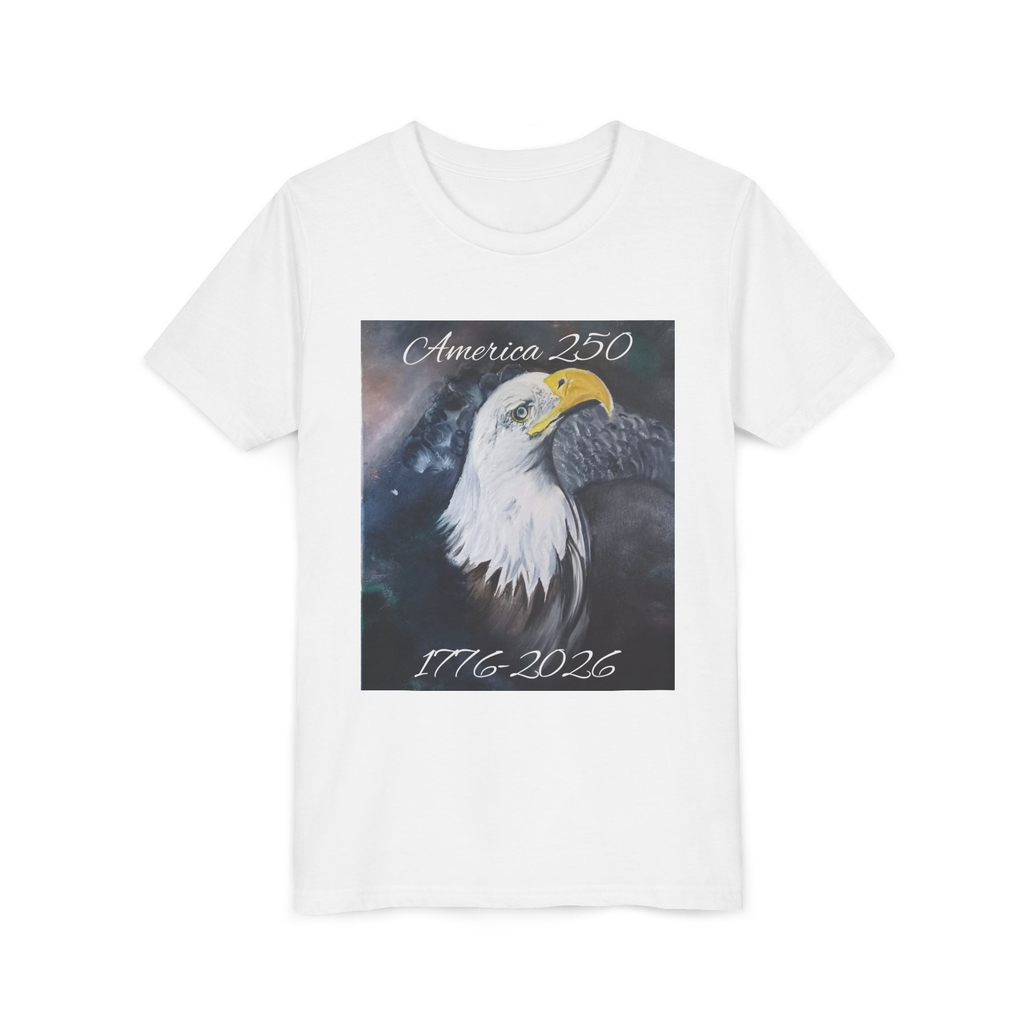 Youth Tee — America 250 Bald Eagle 1776-2026 Patriotic Kids Shirt