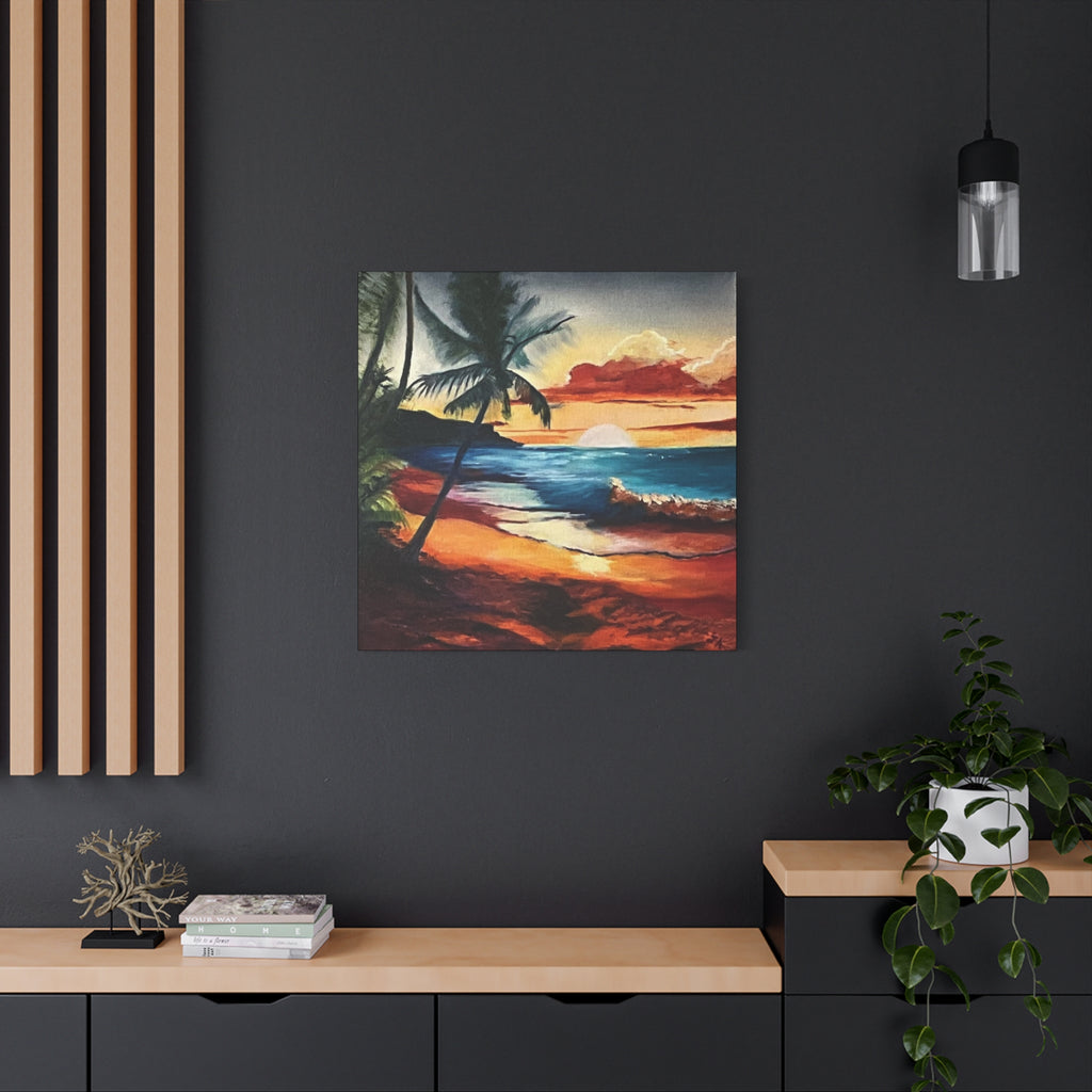 Tropical Sunset Beach Canvas Print