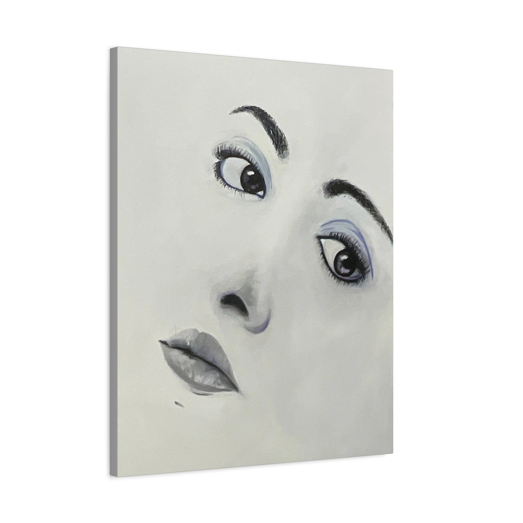 Moody Portrait Canvas Wall Art — Abstract Woman Face Painting