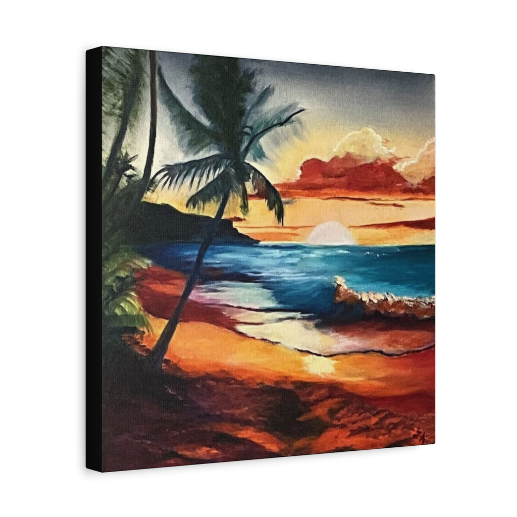Tropical Sunset Beach Canvas Print