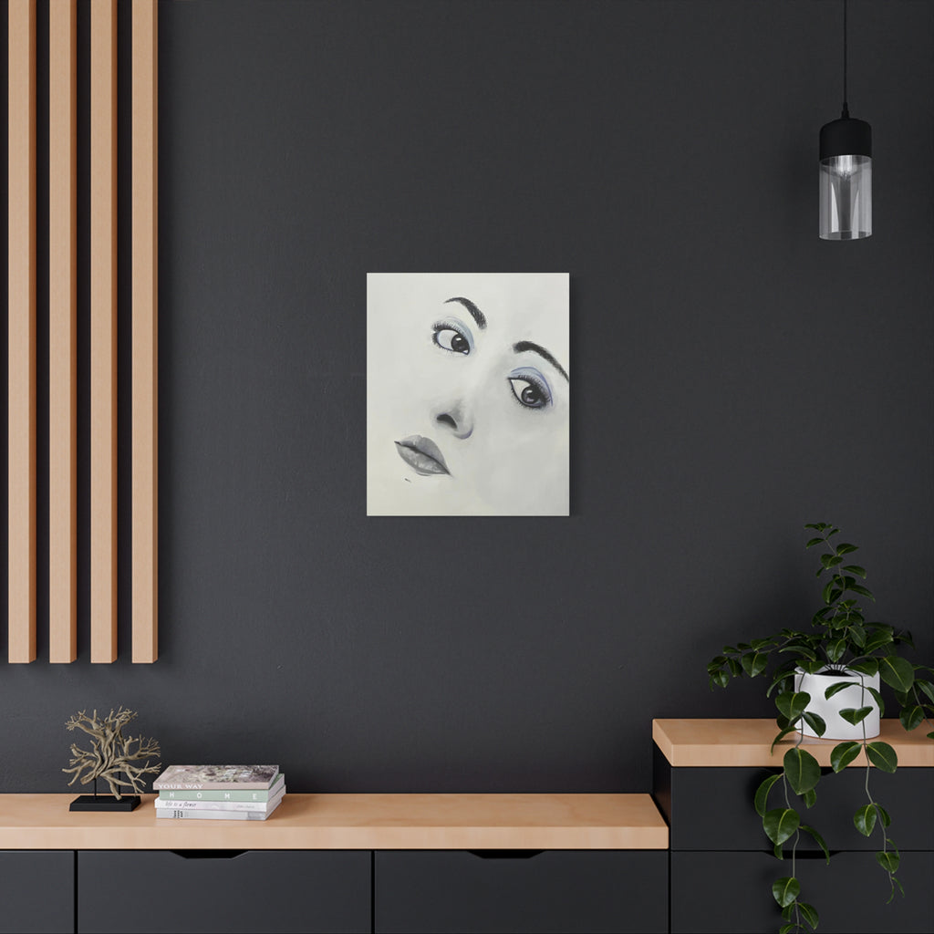 Moody Portrait Canvas Wall Art — Abstract Woman Face Painting