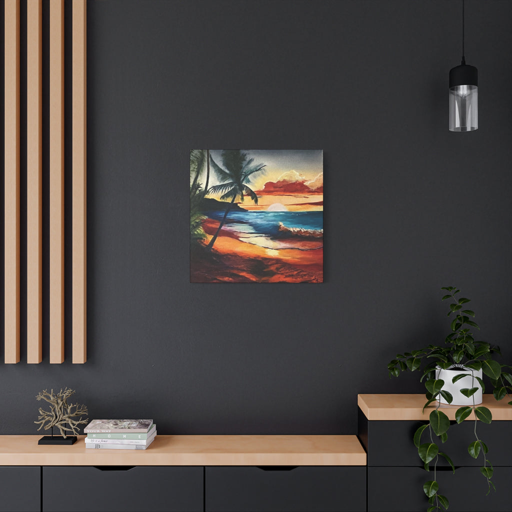 Tropical Sunset Beach Canvas Print